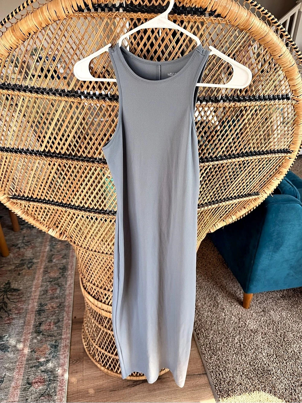 Wild Fable ButterBliss Keyhole Racer Back Midi Bodycon Dress Gray Midi Dress